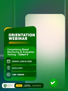 Competency Based Monitoring and Evaluation Training Program - Cohort II Orientation